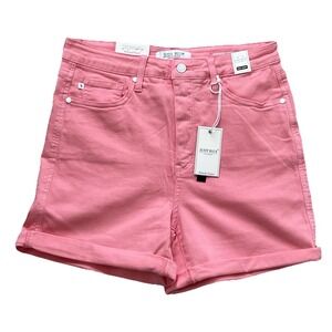 NWT Judy Blue Pink High Waist Denim Shorts XL Stretch Cuffed 32x4.5 Stretch